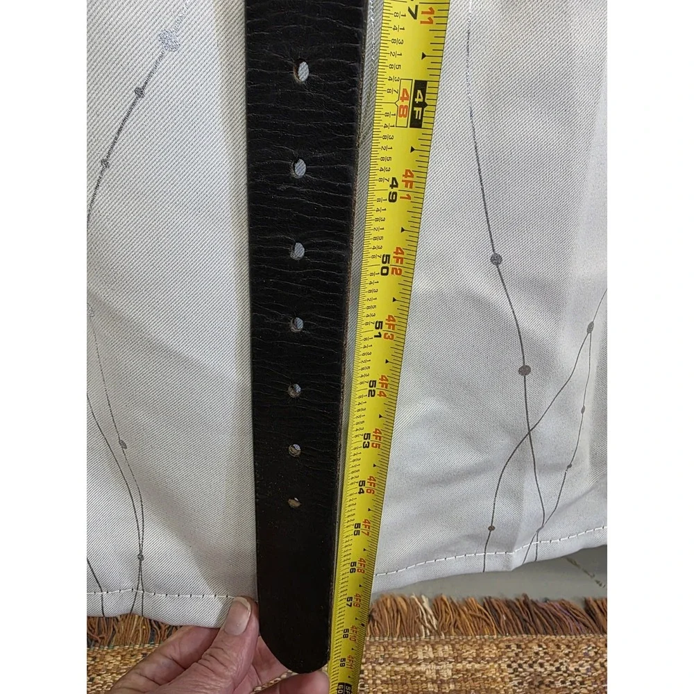 Duluth Trading Mens Belt Black Leather 48 USA Made‎ Imported Material Staple